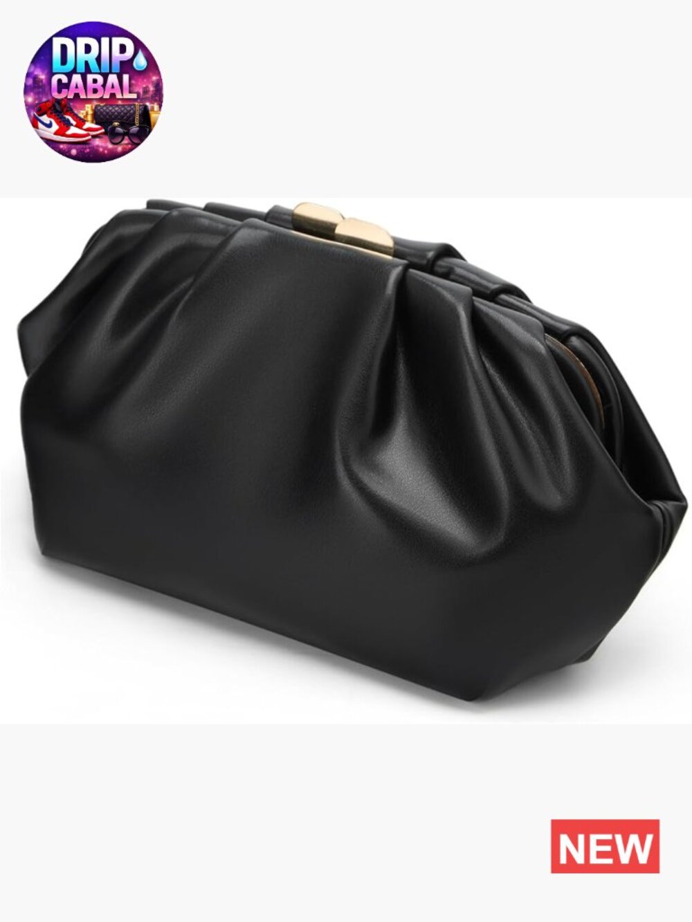 Elegant Pleated Vegan Leather Clutch Purse with Detachable Chain Evening Bag